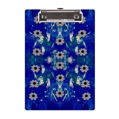 Oilpainting Blue Flowers In The Peaceful Night A5 Acrylic Clipboard by pepitasart