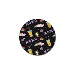 Cute-girl-things-seamless-background Golf Ball Marker (4 pack)