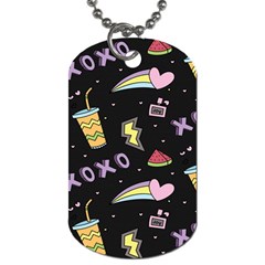 Cute-girl-things-seamless-background Dog Tag (Two Sides)