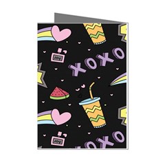 Cute-girl-things-seamless-background Mini Greeting Cards (Pkg of 8)