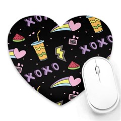 Cute-girl-things-seamless-background Heart Mousepad