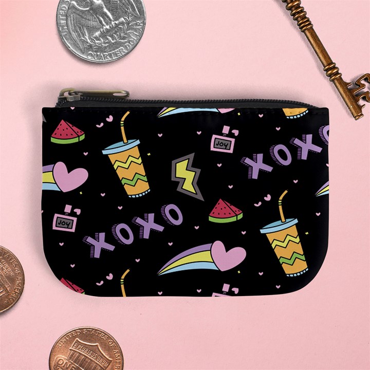 Cute-girl-things-seamless-background Mini Coin Purse