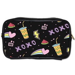 Cute-girl-things-seamless-background Toiletries Bag (Two Sides)