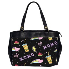 Cute-girl-things-seamless-background Oversize Office Handbag (2 Sides)