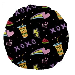 Cute-girl-things-seamless-background Large 18  Premium Round Cushions