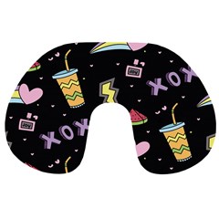 Cute-girl-things-seamless-background Travel Neck Pillow