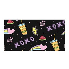 Cute-girl-things-seamless-background Satin Wrap 35  x 70 