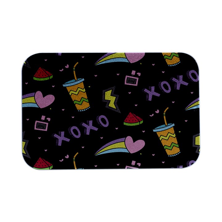 Cute-girl-things-seamless-background Open Lid Metal Box (Silver)  