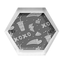 Cute-girl-things-seamless-background Hexagon Wood Jewelry Box