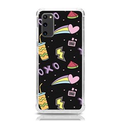 Cute-girl-things-seamless-background Samsung Galaxy S20 6.2 Inch TPU UV Case