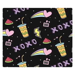 Cute-girl-things-seamless-background Premium Plush Fleece Blanket (Small)