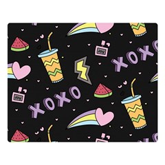 Cute-girl-things-seamless-background Premium Plush Fleece Blanket (Large)