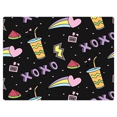 Cute-girl-things-seamless-background Premium Plush Fleece Blanket (Extra Small)