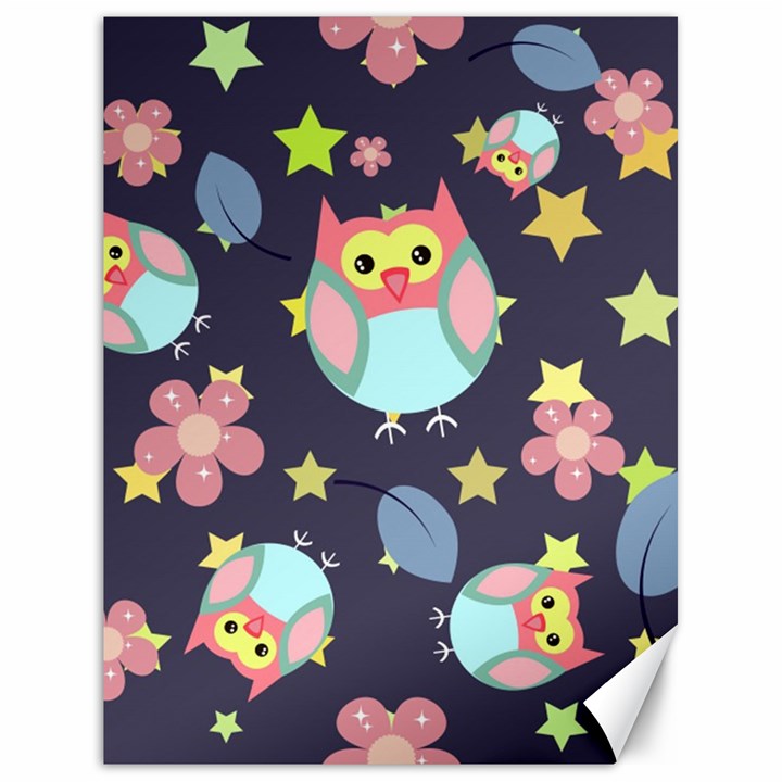 Owl-stars-pattern-background Canvas 18  x 24 