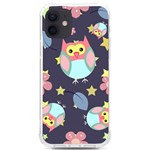 Owl-stars-pattern-background iPhone 12/12 Pro TPU UV Print Case Front