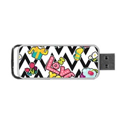 Vector-romantic-love-seamless-pattern Portable Usb Flash (two Sides) by pakminggu