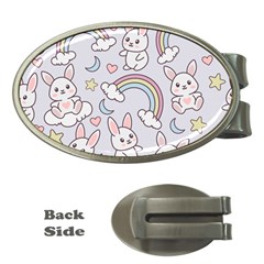 Seamless-pattern-with-cute-rabbit-character Money Clips (oval)  by pakminggu