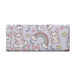 Seamless-pattern-with-cute-rabbit-character Hand Towel by pakminggu