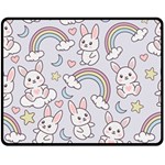 Seamless-pattern-with-cute-rabbit-character Two Sides Fleece Blanket (Medium) 58.8 x47.4  Blanket Front