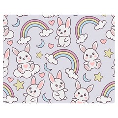 Seamless-pattern-with-cute-rabbit-character Two Sides Premium Plush Fleece Blanket (medium) by pakminggu