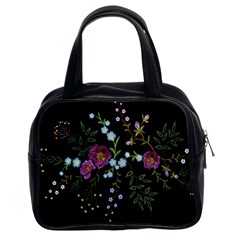 Embroidery-trend-floral-pattern-small-branches-herb-rose Classic Handbag (two Sides) by pakminggu