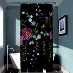 Embroidery-trend-floral-pattern-small-branches-herb-rose Shower Curtain 36  X 72  (stall)  by pakminggu