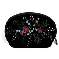 Embroidery-trend-floral-pattern-small-branches-herb-rose Accessory Pouch (large) by pakminggu