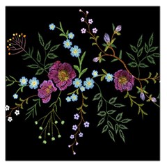 Embroidery-trend-floral-pattern-small-branches-herb-rose Square Satin Scarf (36  X 36 ) by pakminggu