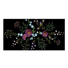 Embroidery-trend-floral-pattern-small-branches-herb-rose Satin Shawl 45  X 80  by pakminggu