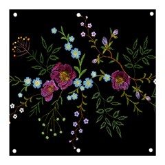 Embroidery-trend-floral-pattern-small-branches-herb-rose Banner And Sign 3  X 3  by pakminggu