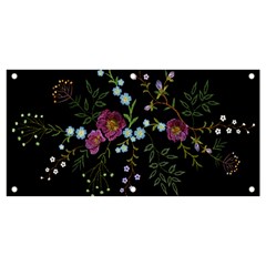 Embroidery-trend-floral-pattern-small-branches-herb-rose Banner And Sign 4  X 2  by pakminggu