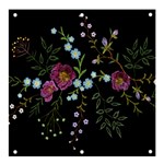 Embroidery-trend-floral-pattern-small-branches-herb-rose Banner and Sign 4  x 4  Front