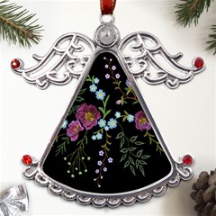 Embroidery-trend-floral-pattern-small-branches-herb-rose Metal Angel With Crystal Ornament by pakminggu