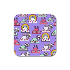 Cloud-seamless-pattern -- Rubber Square Coaster (4 Pack) by pakminggu