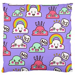 Cloud-seamless-pattern -- Large Cushion Case (two Sides) by pakminggu