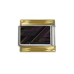 Gradient-geometric-shapes-dark-background Gold Trim Italian Charm (9mm) by pakminggu