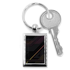 Gradient-geometric-shapes-dark-background Key Chain (rectangle) by pakminggu