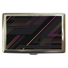 Gradient-geometric-shapes-dark-background Cigarette Money Case by pakminggu