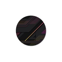 Gradient-geometric-shapes-dark-background Golf Ball Marker by pakminggu