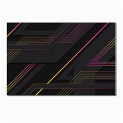 Gradient-geometric-shapes-dark-background Postcard 4 x 6  (pkg Of 10) by pakminggu