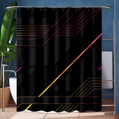 Gradient-geometric-shapes-dark-background Shower Curtain 60  X 72  (medium)  by pakminggu