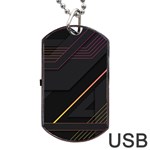 Gradient-geometric-shapes-dark-background Dog Tag USB Flash (One Side) Front