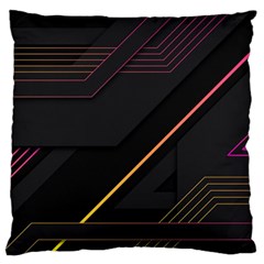 Gradient-geometric-shapes-dark-background Large Cushion Case (one Side) by pakminggu