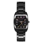 Gradient-geometric-shapes-dark-background Stainless Steel Barrel Watch Front