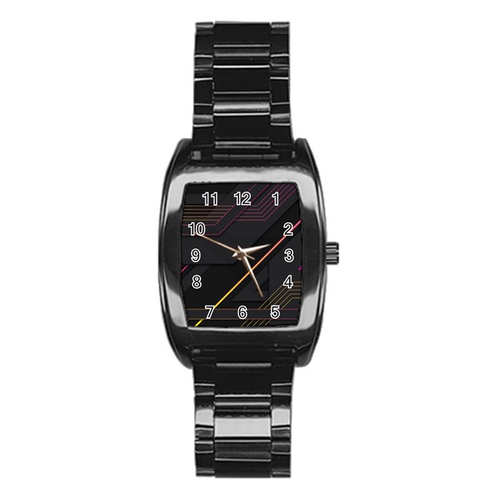 Gradient-geometric-shapes-dark-background Stainless Steel Barrel Watch