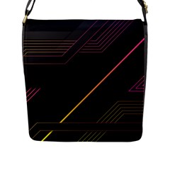 Gradient-geometric-shapes-dark-background Flap Closure Messenger Bag (l) by pakminggu