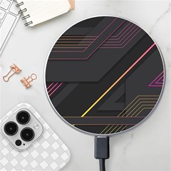 Gradient-geometric-shapes-dark-background Wireless Fast Charger(white) by pakminggu