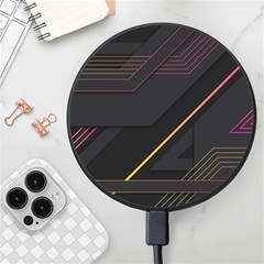 Gradient-geometric-shapes-dark-background Wireless Fast Charger(black) by pakminggu