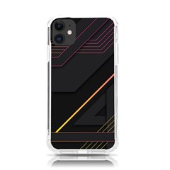 Gradient-geometric-shapes-dark-background Iphone 11 Tpu Uv Print Case by pakminggu