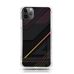 Gradient-geometric-shapes-dark-background Iphone 11 Pro Max 6 5 Inch Tpu Uv Print Case by pakminggu